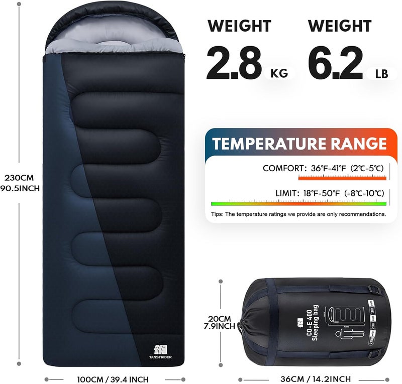 TANSTRIDER 0 Degree XXL Winter Sleeping Bags for Adults Cold Weather,Camping Sleeping Bag for Kids with Compression Sack,4 Season Camping Essentials Gear for Hiking,Traveling,Outdoor,Backpacking - Image 2